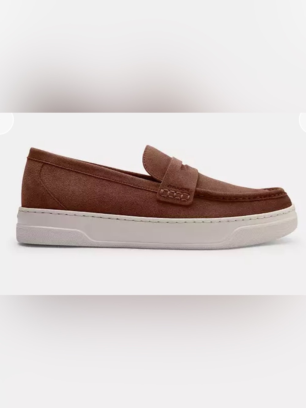 Coach Hybrid Loafer in Brown Suede.